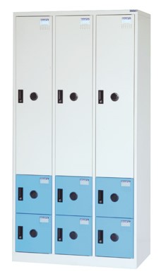 置物櫃｜櫃身鋼製、大型門片:鋼製(0.8mm)、小型門片:ABS塑鋼、每片大門內附鏡片*